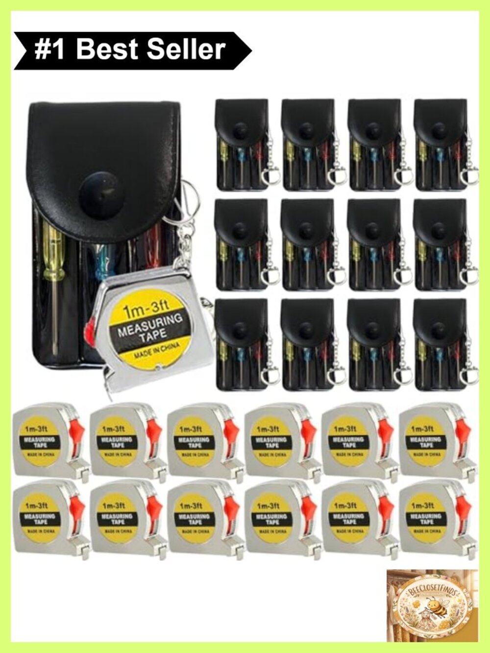 Mini Screwdriver Keychain Set 24 Pc Tape Measure Keychains Party Favors